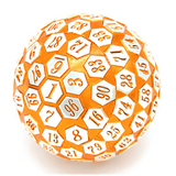 45mm Metal D100 - Orange & Silver Metal Dice Foam Brain Games