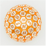 45mm Metal D100 - Orange & Silver Metal Dice Foam Brain Games