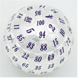 45mm Metal D100 - Platinum with Purple Metal Dice Foam Brain Games