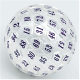 45mm Metal D100 - Platinum with Purple Metal Dice Foam Brain Games