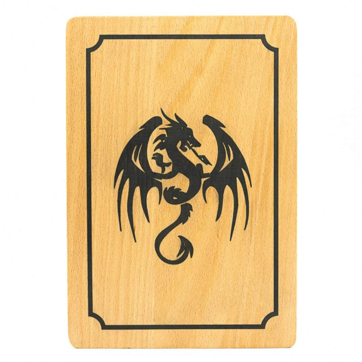 Beech Rectangle  Box with Dragon - Black