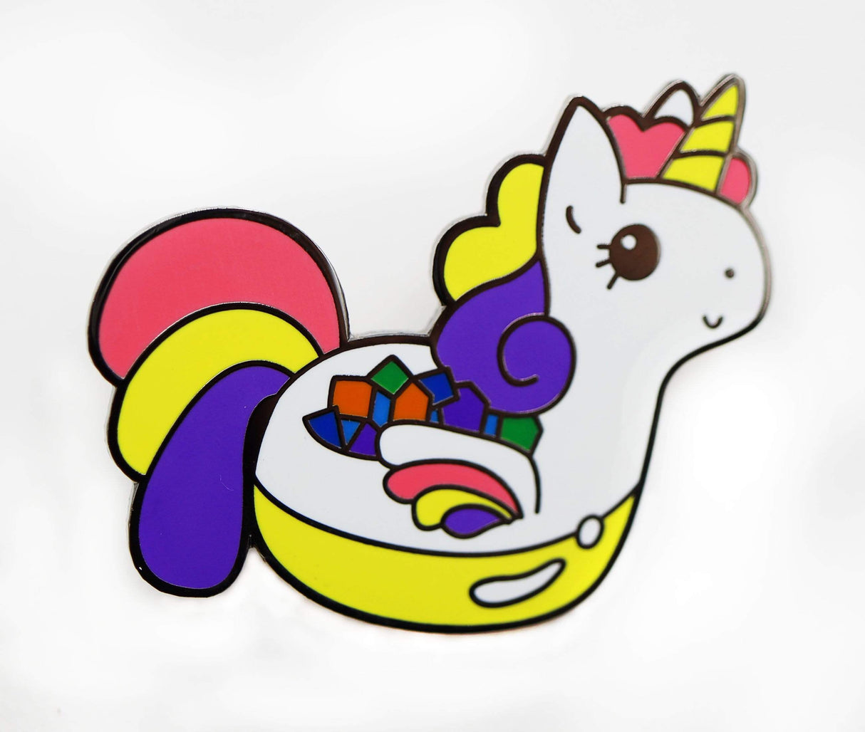 Sparkles the Adorable Dice Unicorn Pool Enamel Pin