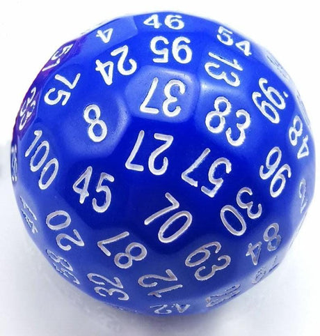 45mm D100 - Blue Plastic Dice Foam Brain Games