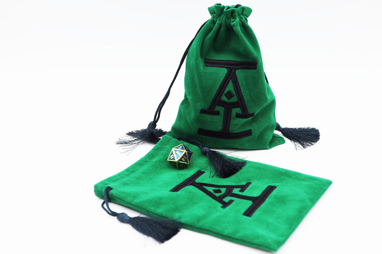 Acquisitions Inc Logo Dice Bag - Green Dice Box Foam Brain Games